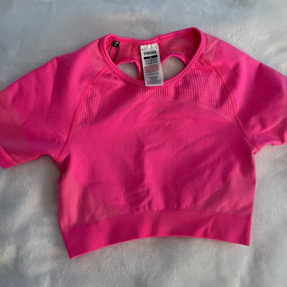 Gymshark womens pink crop tank seamless never worn size m